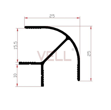 Profil narożny zewnętrzny meblowy V biały ALU 15mm
