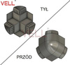 Łącznik PCV czarna do profilu meblowego ALU 3x15mm