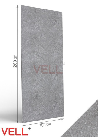 Płyta ścienna PCV VELL beton szary mat 260x100cm