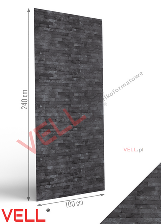 Płyta ścienna PCV VELL cegła szara mat 240x100cm