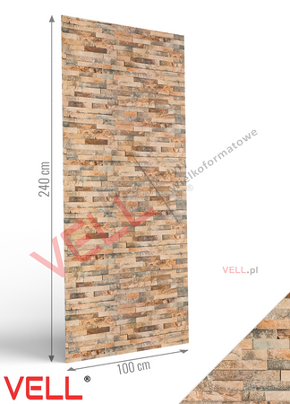 Płyta ścienna PCV VELL cegła beżowa mat 240x100cm