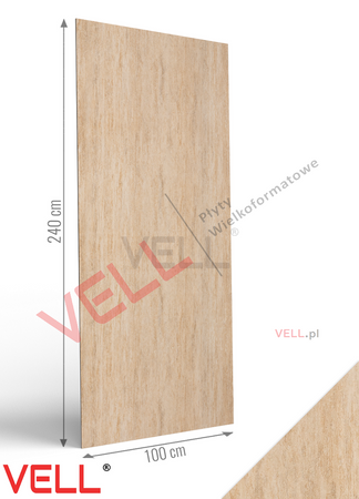 Płyta ścienna PCV VELL trawertyn beżowy połysk 260x100cm