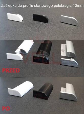 Listwa startowa półokrągła czarna ALU 260cm