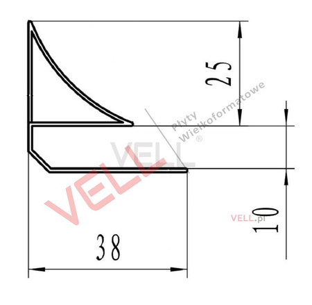 Listwa sufitowa srebrna / chrom PCV 260cm 