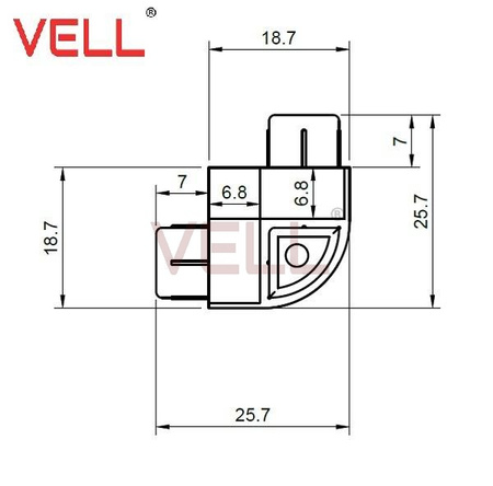 Łącznik PCV szary do profilu zew. ALU 3x10mm