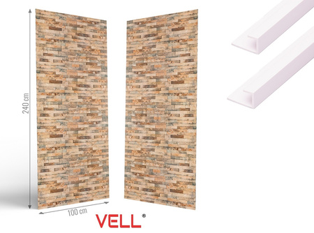 ZESTAW ŚCIENNY 2 PŁYT VELL – CEGŁA BEŻOWA MAT