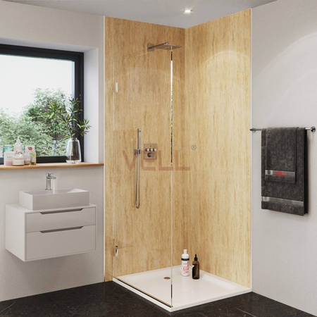 Płyta ścienna PCV VELL trawertyn beżowy połysk 260x100cm