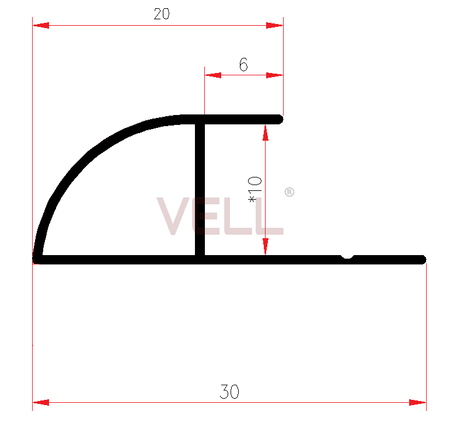 Listwa startowa półokrągła biała ALU 260cm