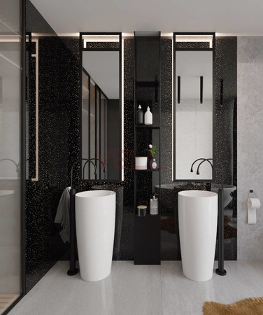 Płyta ścienna PCV VELL diament czarny 260x100cm