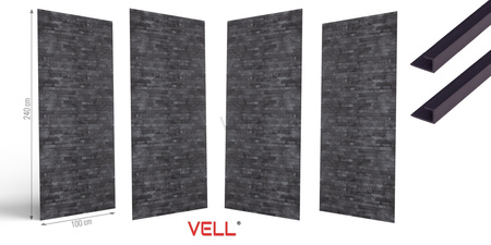 ZESTAW ŚCIENNY 4 PŁYT VELL – CEGŁA SZARA MAT