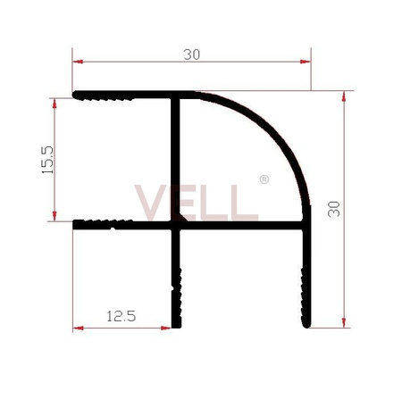Profil narożny zewnętrzny meblowy biały ALU 15mm