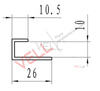 Listwa startowa srebrna/chrom PCV 260cm