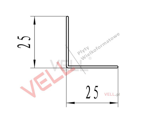 Listwa narożna biała MATT PCV 25x25x2600mm