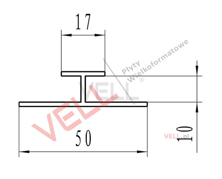 Listwa łącząca profil „H” srebrna /chrom PCV 240cm