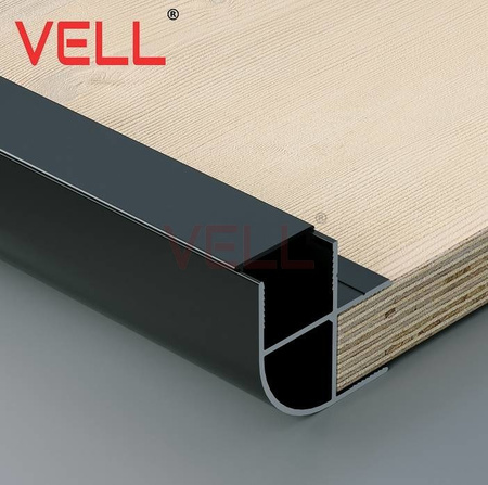 Klosz czarny PCV do profilu meblowego 15mm