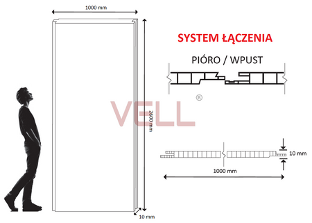 Płyta ścienna PCV VELL trawertyn beżowy mat 260x100 cm 