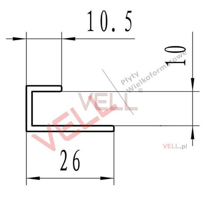Listwa startowa srebrna/chrom PCV 240cm