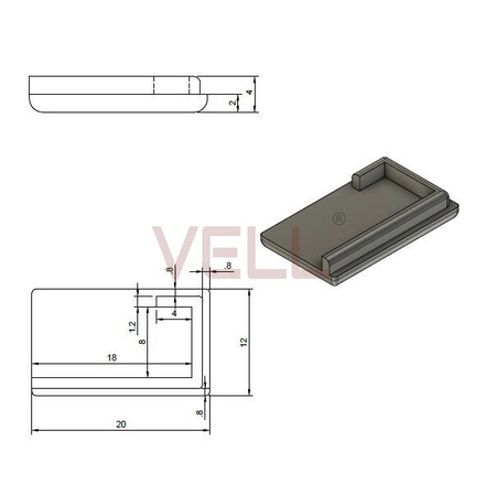 Zaślepka PCV czarna do profilu startowego ALU 10mm