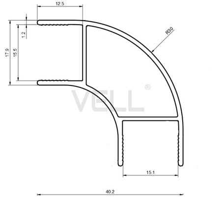Profil narożny zewnętrzny/wewnętrzny meblowy czarny ALU 2m 40/15mm