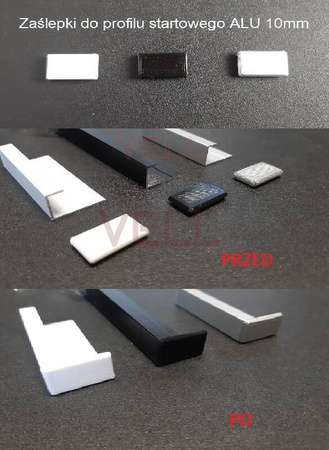 Zaślepka PCV biała do profilu startowego ALU 10mm