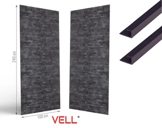 ZESTAW ŚCIENNY 2 PŁYT VELL – CEGŁA SZARA MAT